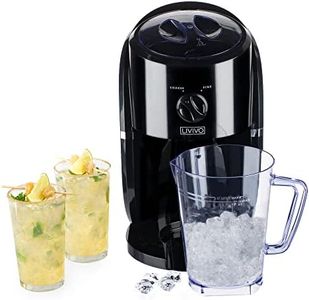 LIVIVO Electric Ice Crusher – Powerful Slush Machine with Stainless Steel Blades, Removable 1L Hopper & Ice Scoop – Ideal for Snow Cones, Slushies, Cocktails, Frappes, Iced Tea & More (Black)