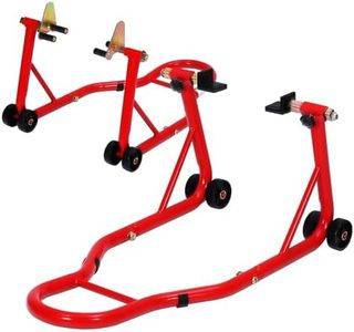GarveeTech Motorcycle Stand Lift - 900Lbs Front & Rear Combo Universal Motorcycle Stands,Compatible With Sport Bike Most Y aMaha H onda K awasaki S uzuki B M W Motorcycles,Red