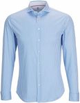 DeSoto 21108-3 Men's Long-Sleeved Shirt with Shark Collar - Non-Iron, blue, S