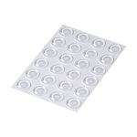 Happy Bananas Clear Self Adhesive Flat Bumper Pads Stops Rubber Feet for Glass Table Tops, Coasters, Metal, Crafts - 10.1mm x 1.8mm (24)