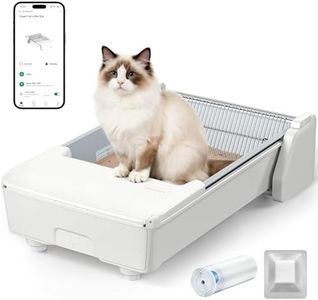 Meowant Self Cleaning Cat Litter Tray with App Control, Open Top Automatic Litter Box for Multi Cats, Dual Rake, Works with Clumping Litter, Anti Pinch Safety Feature, Odor Control