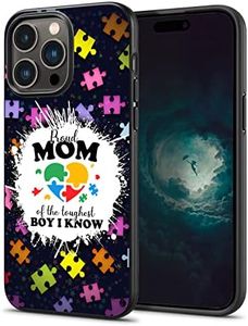 Proud Autism Mom of The Toughest Boy I Know Phone Case for iPhone 16 15 14 13 12 11 Pro Max|Samsung Galaxy S24 S23 S22 S21 S20 FE Plus Ultra|Z Flip 3/4/A15 A14 A54 A53 A03S A13|Note 20 10 Black