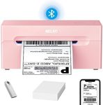 Nelko Bluetooth Thermal Shipping Label Printer, Wireless 4x6 Shipping Label Printer for Shipping Packages, Support Android, iPhone and Windows, Widely Used for Amazon, Ebay, Shopify (Pink)