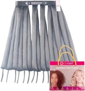 Octocurl Satin Hair Curlers - Heatless Curls Overnight - Headband Curlers for Long Hair (Satin - Black)