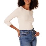 Amazon Essentials Women's Slim-Fit 3/4 Sleeve Solid Boat Neck T-Shirt, Oatmeal Heather, X-Large