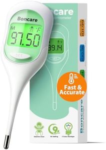 Boncare 9 Seconds Digital Basal Thermometer for Adults and Kids - Accurate Oral Thermometer with Fever Alarm, Rectal Thermometer for Baby with Large Display (Light Green)