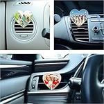 Drive Buddy Car Photo Frames, Car Vent Photo Holder, Acrylic Magnetic Picture Frame Clips Onto Air Vents, Fits Wallet Size Photos 2x3 Inch (Heart)