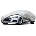 Leader Accessories Full Car Cover Premium 5 Layers Waterproof Breathable Vehicle Cover Universal Fit (Sedan-200"x61"x50",Grey,Outdoor)