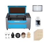 OMTech 60W CO2 Laser Engraver and Cutter for Wood, Leather, Rubber | Laser Engraving and Cutting Machine with 400x600mm Bed, Ruida Control Panel, RDWorks, and Air Assist for Home Office DIY