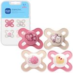 MAM Original Start Matte Baby Pacifiers 0-3 Months Newborns, BPA-Free Skin Soft Silicone Nipple, Developed With Medical Experts Especially For Smaller Mouths, Easy To Clean, 4 Pk, Made In Europe