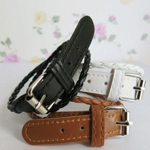 BSI - Pack of 3 Pcs Imitate Leather Black, White, Brown Bracelet/Bangles with Belt for Ladies