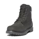 Timberland Women's Premium 6 Inch Lace Up Waterproof Boot, Black Nubuck, 8 Medium