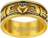 Engraving Gold Plated Claddagh Pink