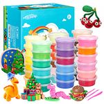 36 Colours Air Dry Clay, Ultra Light Modelling Clay, LCHM Magic Clay DIY Creative Modelling Dough with Project Book and Modelling Tools Best Birthday Children