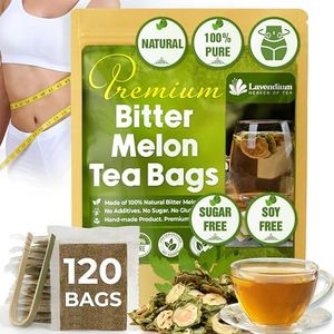 Lavendium, Premium 120 Bitter Melon Tea Bags, 100% Natural & Pure Bitter Melon Fruit, No Additives or Preservatives, Non-GMO, Caffeine-Free, Plant-Based & Vegan, Perfect for Daily Herbal Tea