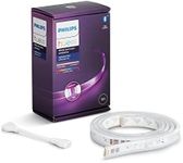 Philips Hue LightStrip Plus Dimmable LED Smart Light - One Metre Extension/Add on (Compatible with Bluetooth, Amazon Alexa, Apple HomeKit, and Google Assistant), White and Colour