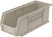 Akro-Mils 30224 Plastic Storage Stacking Hanging Akro Bin, 11-Inch by 4-Inch by 4-Inch, Stone, Case of 12