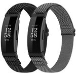 SHIJZWD Adjustable Elastic Watch Strap Compatible with Fitbit Inspire 3/Inspire 2/Inspire/Inspire HR/Fitbit Ace 3/Ace 2, Soft Breathable Nylon Sport Band Stretchy Replacement Wristband for Women Men