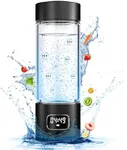 Hydrogen Water Bottle - Portable, Rechargeable, LED Timer, Aluminum and Glass, 5000 PPB Hydrogen in 10 Minutes, 340ml Capacity, for Husband, Friend & Family, for Travel, Sports, Home, Office(Black)