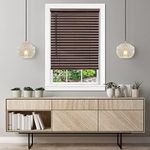 Cordless Room Darkening Venetian Blind - 30 Inch Width, 64 Inch Length, 2" Vinyl Slat Size - Mahogany - GII Luna Light Filtering Horizontal Mini Windows Blinds for Interior by Achim Home Decor