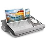 Laptop Lap Desk, Computer Lap Desks with Cushion Fits up to 17 inch Laptop, Designed Adjustable Triple Lap Pad, Storage Function & Wrist Rest, Home Office Lap Table for Adult Teen Student