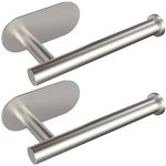 VMVN Adhesive Toilet Paper Holder Wall Mount,Toilet Paper Roll Holder for Bathroom,Stainless Steel Tissue Holders for Camper RV Toilet,2Pack with Replacement Tape(Silver)