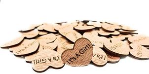 Wooden Heart Confetti ~ It's A Girl