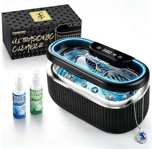 Professional Ultrasonic Jewelry Cleaner with Solution, 20oz 550ML Sonic Cleaner for Silver, Gold, Diamond Rings, Necklaces, Retainers, Eyeglasses, Dentures - 304 Stainless Steel Tank with Lights