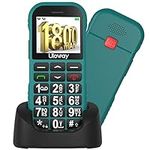 uleway Dual SIM Unlocked GSM Senior Mobile,Big Button Big Battery Phone for Elderly, Basic Cell Phone with SOS Button, Charging Dock, 1800mAh Battery (UK charger Green)