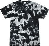 Colortone 100% Cotton Reactive Dye Short Sleeve Tie Dye T-Shirts for Men and Women, Multi Black, XXL