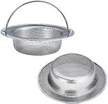 Kitchen Sink Strainer, 2-Pack Sink Strainer Basket with Handle, 4.5" Diameter, Stainless Steel, Rust Free and Dishwasher Safe