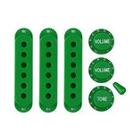 FLEOR 3PCS 52mm Single Coil Pickup Covers Set with 2T1V Control Knobs & 5-Way Selector Switch Tip for ST Guitar, Green