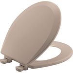 Bemis 500EC068 Molded Wood Round Toilet Seat with Easy Clean and Change Hinge, Fawn Beige