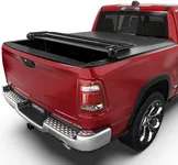 oEdRo Soft Quad Fold Truck Bed Tonneau Cover Compatible with 2009-2024 Dodge Ram 1500 (Inclu. Classic & New), Fleetside 5.6 Ft Bed w/o Ram Box