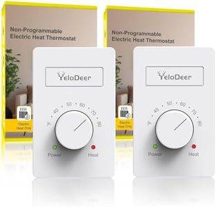 Manual Electric Baseboard Heater Thermostat for Home 240 V Only, 2 PCS YeloDeer