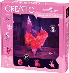 Thames & Kosmos Creatto Starlight Kitty & Cutie Crew Light-Up Craft Puzzle from Make Your Own Illuminated 3D Crafts, Décor, Lamp, Toy