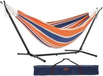 DOUBLE COTTON HAMMOCK WITH STAND (280 CM) - ORANGE PUNCH