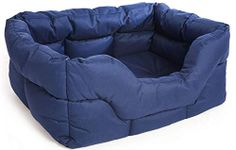 KOZI PET Sofa Style Rectangular Shape Waterproof Heavy Duty Royal Blue Color Polyster Filled Dog/Cat Bed (Royal Blue, Large)