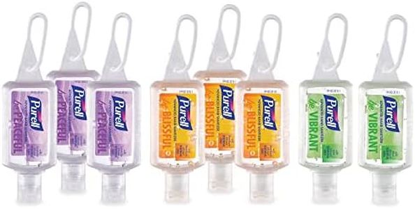 Purell Advanced Hand Sanitizer Gel Infused with Essential Oils, Scented Variety Pack, 1 fl oz Travel Size Flip Cap Bottles with JELLY WRAP Carrier (Pack of 8), 3900-09-ECME17