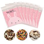 Chocozone Pack of 100 Self Adhesive Guddy Bags Party Favor Bags Cookie Bags Chocolate Pouches Birthday Party Return Gift Bags (Pink)