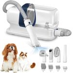Pet Grooming Vacuum & Dog Grooming Kit with 2.3L Capacity Larger Pet Hair Dust Cup Dog Brush for Shedding Pet Hair Vacuum Cleaner with 5 Proven Grooming Tools
