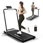 AIRHOT 2in1 Folding Treadmill, 2.5HP Motor Walking Pad with LED Display and Remote Control, Running Machine for Home Office Use, White