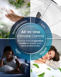 Pro Breeze OmniAir 5L 4-in-1 Evaporative Air Cooler & Tower Fan – Remote, Oscillating, Timer