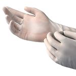 Romsons Non Sterile Latex Medical Examination Disposable Powdered Hand Gloves, (White, Large) 100 Pieces