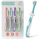 Cherish Baby Care Toddler Toothbrush 1-2 Years (4-Pack) - BPA-Free & Safety-Tested Kids Toothbrush, Designed by a Pediatric Dentist, Soft-Grip Toothbrush for 1 Year Old (Multi)