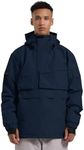 GSOU SNOW Men Ski Jacket Snowboard Coat Snow Pullover Hooded Winter Outdoor Sports Waterproof Windproof, Navy, Medium