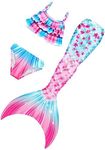 DNFUN Mermaid Bathing Suit for Girls Mermaid Swimsuit for Kids,Without Monofin, No Fin-mariel08