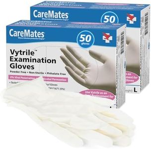 CareMates Vytrile Medical Exam Gloves, Latex Free Rubber, Powder Free, Extra Strong, 4 Mil Thick, Certified for Home Infusion, First Aid, Food Safe, Cleaning Gloves, Large, 200-Pack
