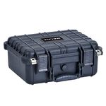 MEIJIA Portable All Weather Waterproof Camera Case with Customizable Fit Foam,Hard Compact case, Fit Use of Drones, Camera,Equipments, Pistols, Elegant Black,13.35 x11.63x5.98inches