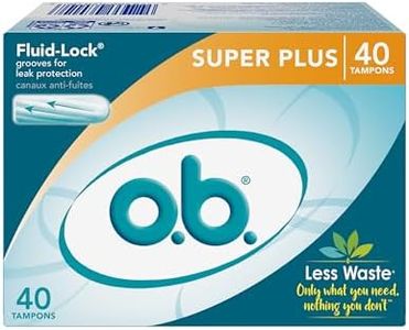 o.b. Tampons | Non-Applicator Tampon, Unscented | Super Plus Tampons, 40ct